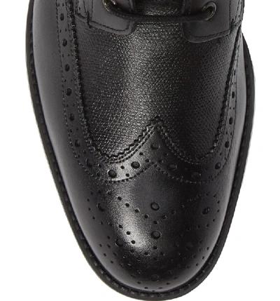 Shop Ted Baker Twrens Wingtip Boot In Black Leather