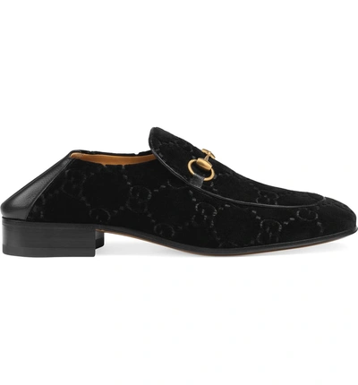 Shop Gucci Horsebit Collapsible Leather Loafer In Nero/ Nero