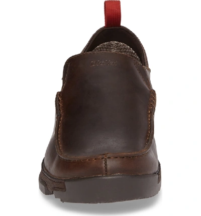 Shop Olukai Na'i Collapsible Waterproof Slip-on In Carob/ Dark Wood Leather
