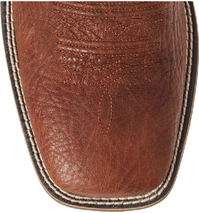 Shop Ariat Heritage Latigo Square Toe Cowboy Boot In Cognac/ Brown Bomber Leather