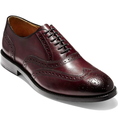 Shop Cole Haan American Classics Kneeland Wingtip In Oxblood Leather