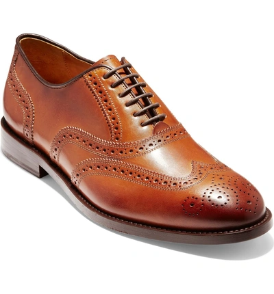 Shop Cole Haan American Classics Kneeland Wingtip In British Tan Leather