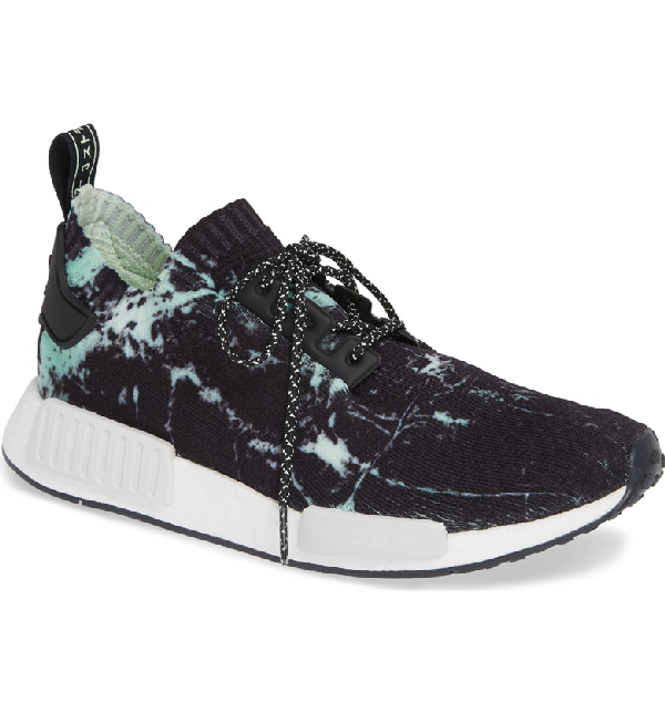 Adidas Originals Adidas Black Green And White Nmd R1 Marble Primeknit Sneakers Modesens