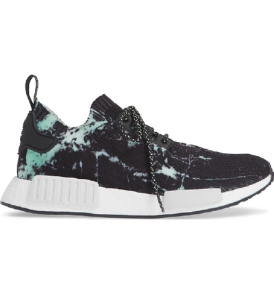 Shop Adidas Originals Nmd - R1 Marble Running Shoe In Black/white/aero Green