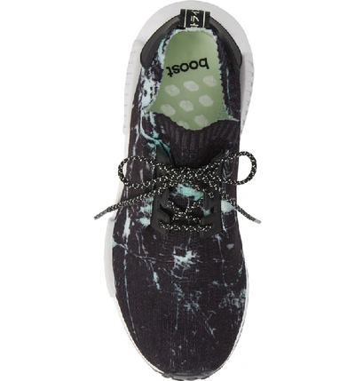 Shop Adidas Originals Nmd - R1 Marble Running Shoe In Black/white/aero Green