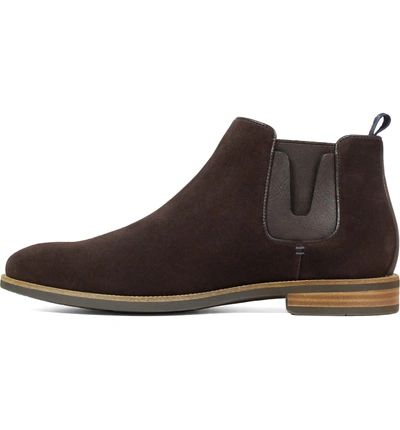 Shop Florsheim Uptown Plain Toe Mid Chelsea Boot In Brown Suede