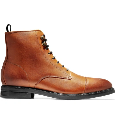 Shop Cole Haan Wagner Grand Cap Toe Waterproof Boot In Mesquite Leather