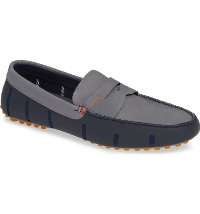 Shop Swims Lux Penny Loafer In Navy/ Gray/ Gum