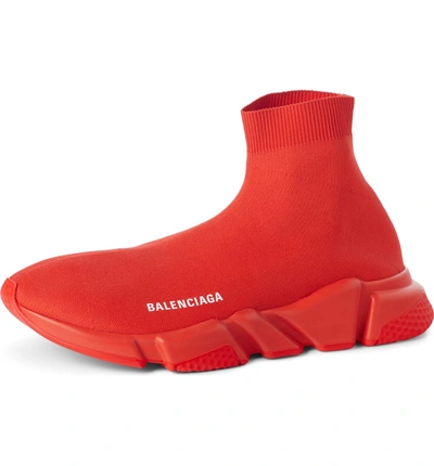 Shop Balenciaga Speed High Slip-on In Rouge Red