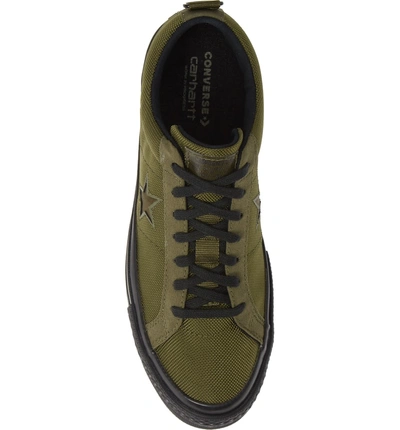 Shop Converse X Carhartt One Star Sneaker In Herbal/ Olive/ Black Suede