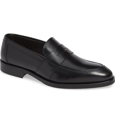 Shop To Boot New York Devries Penny Loafer In Vitello Nero Leather