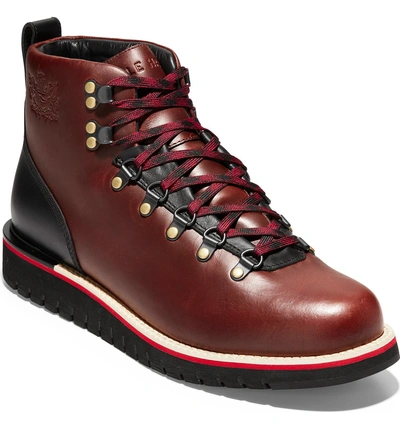 Shop Cole Haan Grandexplorer Alpine Waterproof Hiking Boot In Dark Coffee/ Black Leather