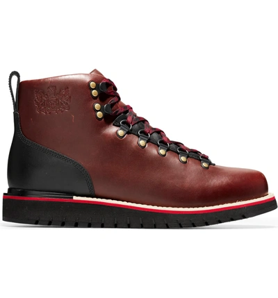 Shop Cole Haan Grandexplorer Alpine Waterproof Hiking Boot In Dark Coffee/ Black Leather