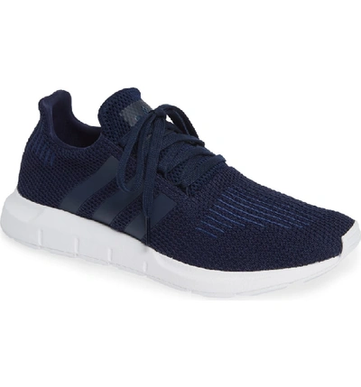 Adidas Originals Men's Swift Run Knit Lace Up Sneakers In Collegiate Navy/  White | ModeSens