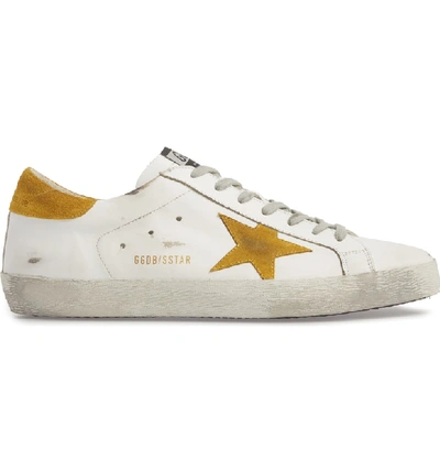 Shop Golden Goose 'superstar' Sneaker In White-mustard Star