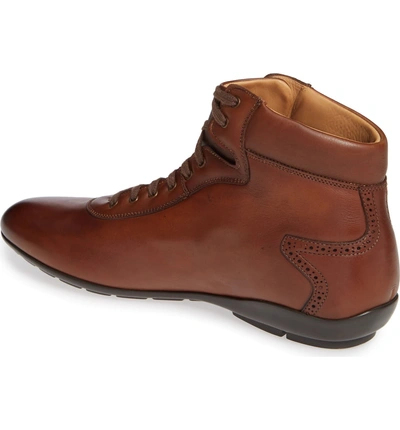 Shop Mezlan Pasquale High Top Sneaker In Cognac Leather