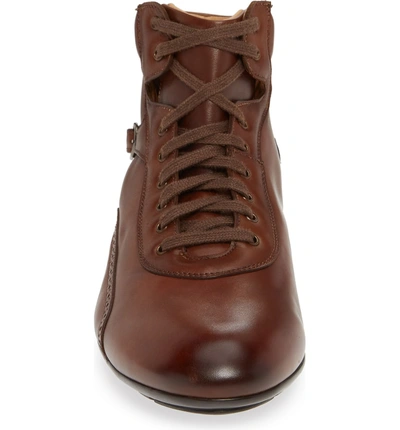 Shop Mezlan Pasquale High Top Sneaker In Cognac Leather