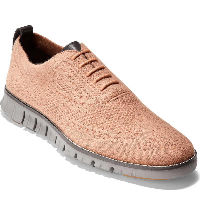 zerogrand stitchlite woven wool wingtip