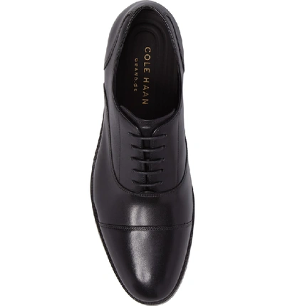 Shop Cole Haan Harrison Grand Cap Toe Oxford In Black/ Black Leather