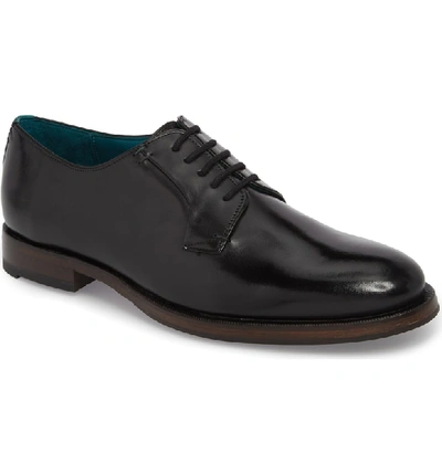 Ted Baker Silice Plain Toe Derby In Black Leather | ModeSens