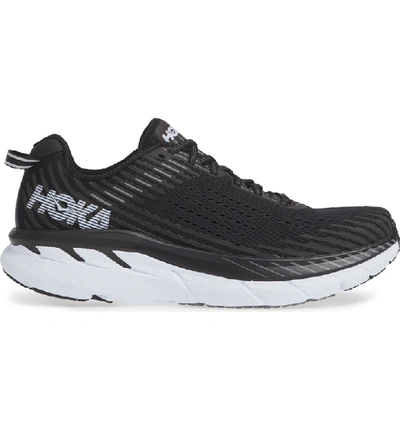 Shop Hoka One One Clifton 5 Running Shoe In Black/ White