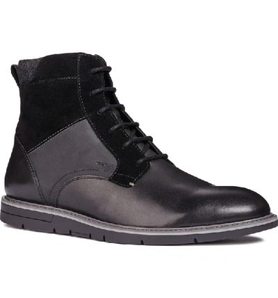 Shop Geox Uvet Lace-up Boot In Black Leather