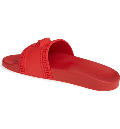 Shop Versace Palazzo Medusa Slide Sandal In Red