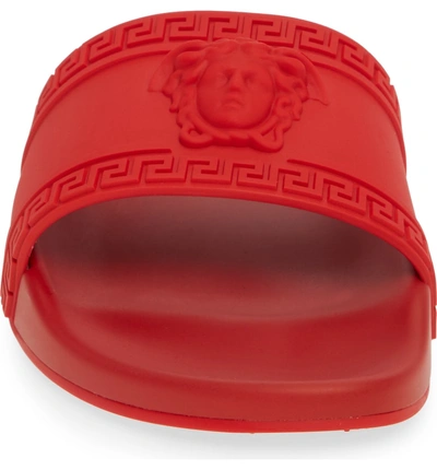 Shop Versace Palazzo Medusa Slide Sandal In Red