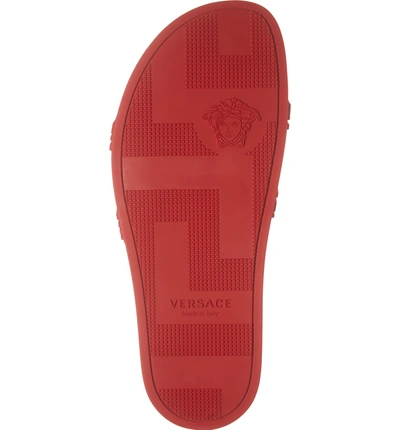 Shop Versace Palazzo Medusa Slide Sandal In Red