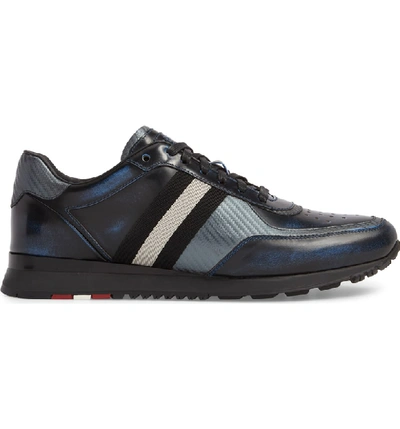 Bally Aston Runner Low-top Leather Sneakers In Blue | ModeSens