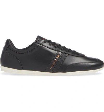 Shop Lacoste Storda Low Top Sneaker In Black/ Off White Leather