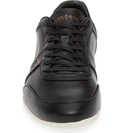 Shop Lacoste Storda Low Top Sneaker In Black/ Off White Leather