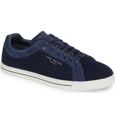 Shop Ted Baker Werill Sneaker In Dark Blue Wool