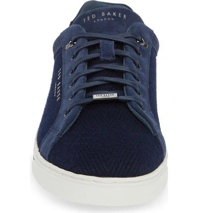Shop Ted Baker Werill Sneaker In Dark Blue Wool