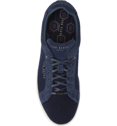 Shop Ted Baker Werill Sneaker In Dark Blue Wool