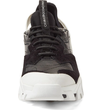 Shop Calvin Klein 205w39nyc Carlos 10 Snapback Runner Sneaker In Black Leather