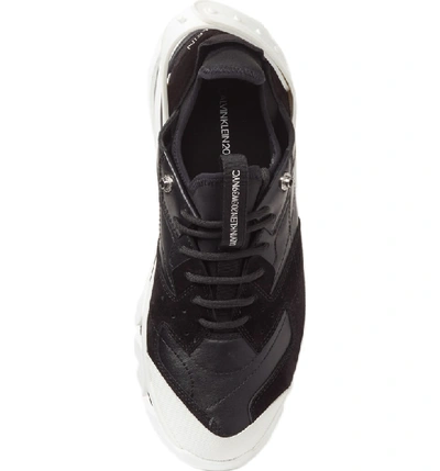 Shop Calvin Klein 205w39nyc Carlos 10 Snapback Runner Sneaker In Black Leather