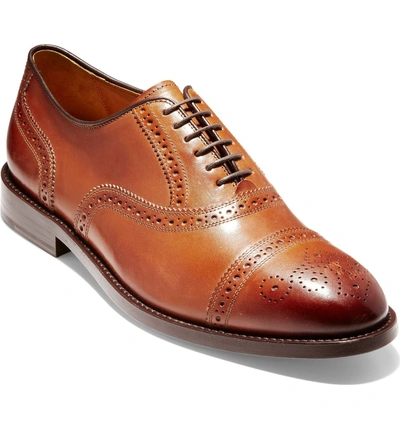 Shop Cole Haan American Classics Kneeland Cap Toe Oxford In British Tan Leather