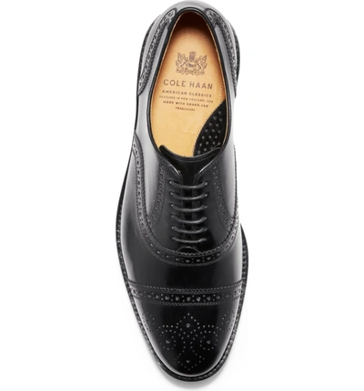 Shop Cole Haan American Classics Kneeland Cap Toe Oxford In Black Leather
