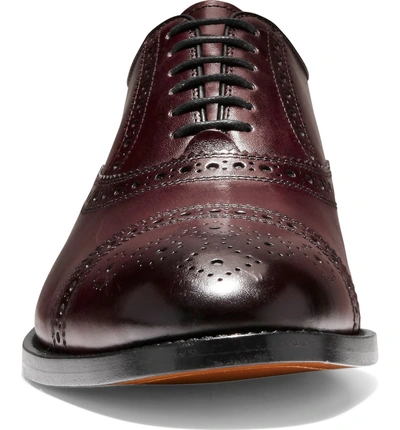 Shop Cole Haan American Classics Kneeland Cap Toe Oxford In Oxblood Leather