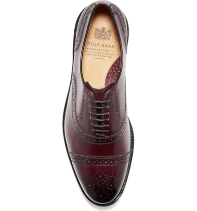 Shop Cole Haan American Classics Kneeland Cap Toe Oxford In Oxblood Leather