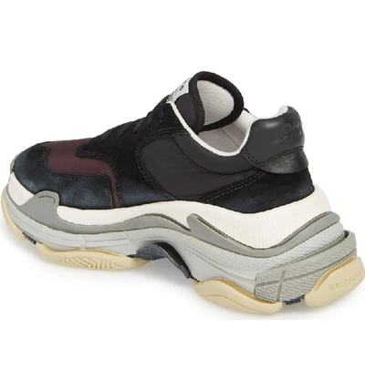 Shop Balenciaga Triple S Retro Sneaker In Black/ Bordeaux