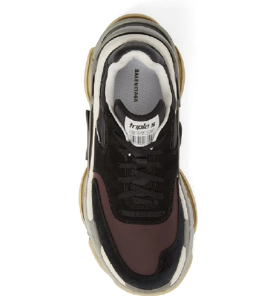 Shop Balenciaga Triple S Retro Sneaker In Black/ Bordeaux