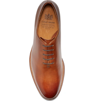 Shop Cole Haan American Classics Gramercy Whole Cut Shoe In British Tan Leather
