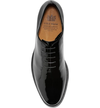 Shop Cole Haan American Classics Gramercy Whole Cut Shoe In Black Patent Leather