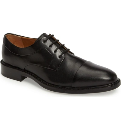 Shop Cole Haan Warren Cap Toe Derby In Black Leather