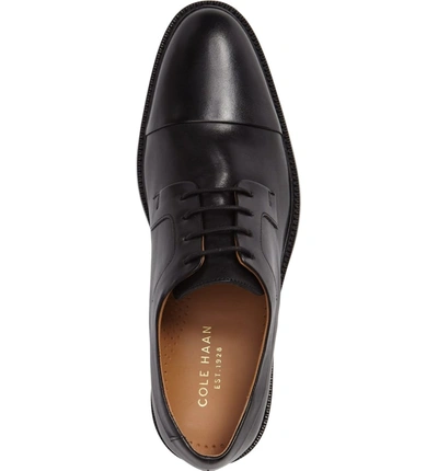 Shop Cole Haan Warren Cap Toe Derby In Black Leather