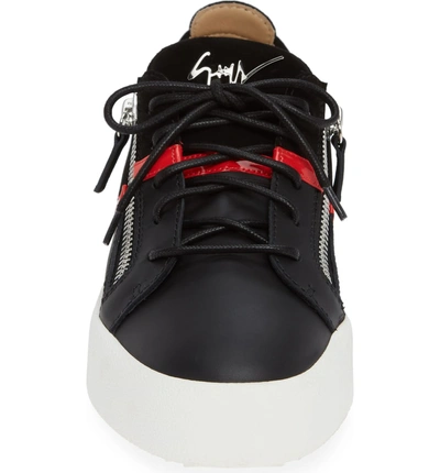 Shop Giuseppe Zanotti Low Top Stripe Sneaker In Black