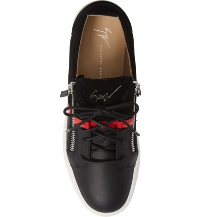 Shop Giuseppe Zanotti Low Top Stripe Sneaker In Black