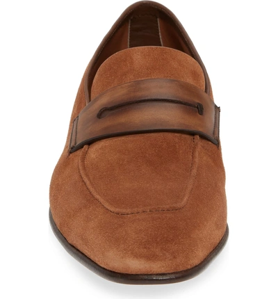 Shop Ermenegildo Zegna Penny Loafer In Brown/brown